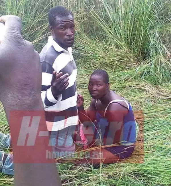S*x in the Grass: Horny Lovebirds Caught Pants Down Bonking Openly in Hot Afternoon (Photo)